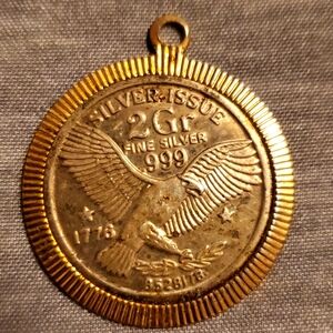 American Eagle 1776-1976 2 Gram Bicentennial Silver Issue Coin Pendant